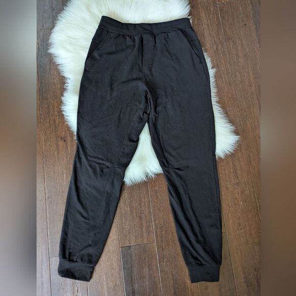 Lululemon Pants Black Pull On Stretch Joggers Pants Size M Medium 32" Inseam - Picture 1 of 10